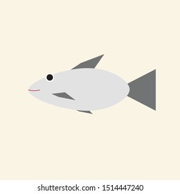 fish  in trendy flat style