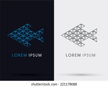 Fish triangle abstract logo, symbol, icon, graphic, vector.