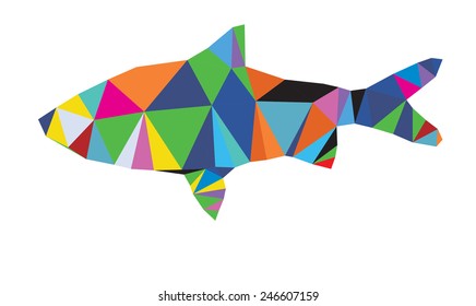 Fish in triangle style. Origami 