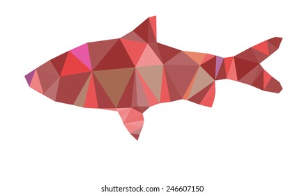 Fish in triangle style. Origami vector