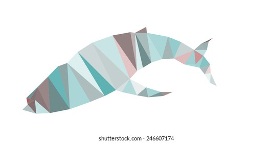 Fish in triangle style. Origami vector