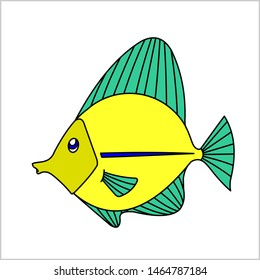 A Fish. Tropical, Aquarium Fish. Vector Image on white background.