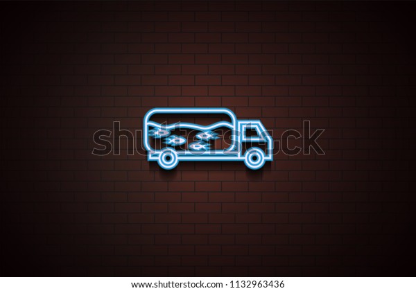 fish truck icon in Neon\
