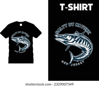 Fish t-shirt design, vintage fish logo