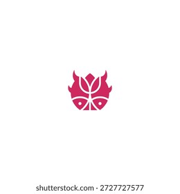Idea del logotipo de la flor del pescado y del tulipán.