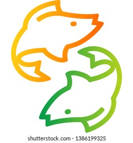 Fish Twin Mark Logo Design