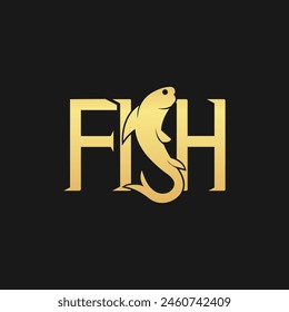 Fish Typography logo design for your brand