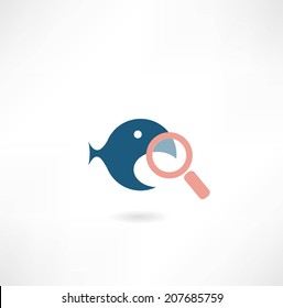 fish under the magnifying glass icon