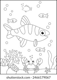 Fish Under The Sea Coloring page