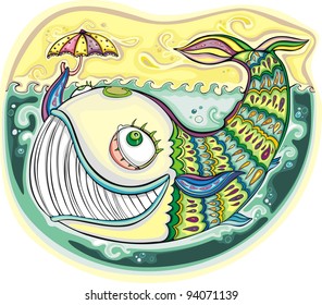 fish under umbrella