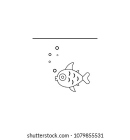 fish under water illustration. Element of sea animal for mobile concept and web apps. Thin line fish under water illustration can be used for web and mobile. Premium icon