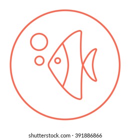 Fish under water line icon.