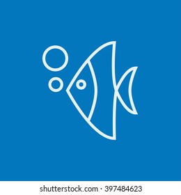 Fish under water line icon.