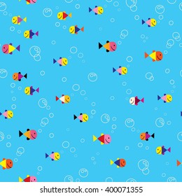 fish underwater sea seamless pattern