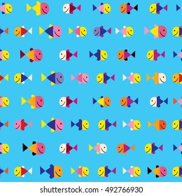 fish underwater sea seamless pattern