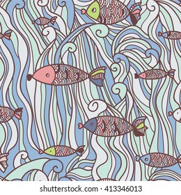 fish underwater seamless wavy texture