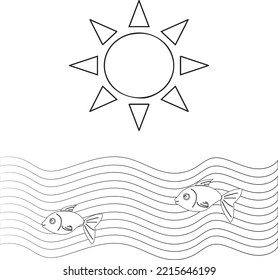 Fish are underwater and Sun