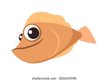 Fish. Underwater world. Aquarium or tropical marine. Isolated on white background. Illustration in cartoon style. Flat design. Vector art