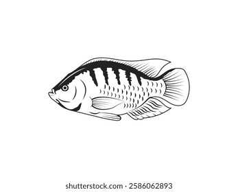 Fish unique vector single icon