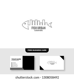 Fish Urban Logo Vector Template