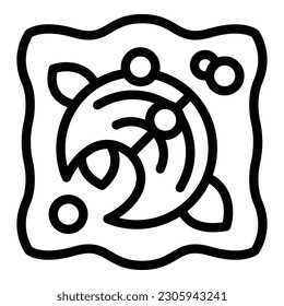 Fish vacuum bag icon outline vector. Food frozen. Pack zipper