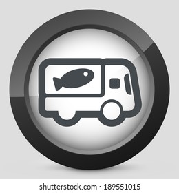 Fish van icon concept