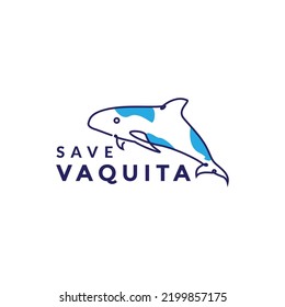 fish vaquita abstract logo design