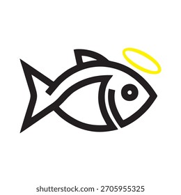 Vector de pescado con la corona del ángel