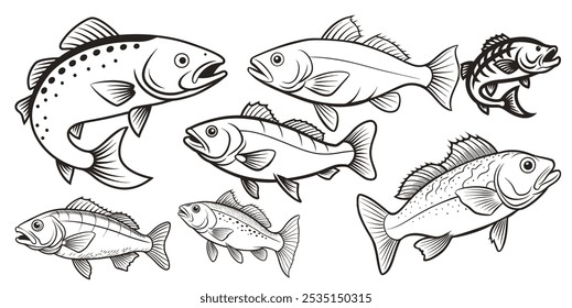 Fish Vector art and illustration, Fish icon, and Fish Design
