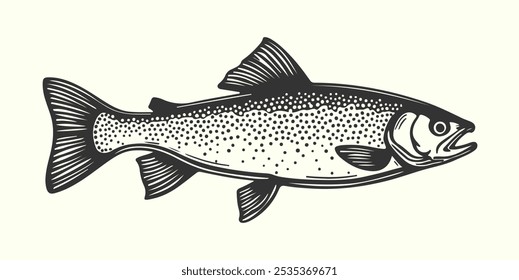 Ilustración de Arte vectorial de pescado, diseño de icono de pescado