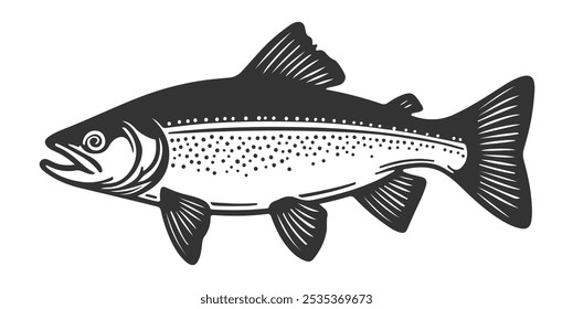 Vetor de peixe Ilustração de arte, ícone de peixe Design