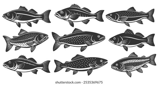 Fish vector Art  Illustration, Fish icon Design