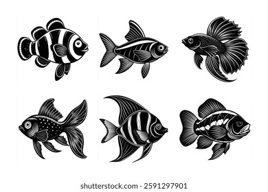 Fish vector art logo icon design