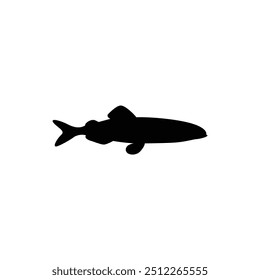 Vetor de peixe por mão desenho.Tatuagem de peixe no fundo branco.Vetor de peixe preto e branco no fundo branco.