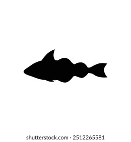 Fish vector by hand drawing.Fish tattoo on white background.Black and white fish vector on white background.