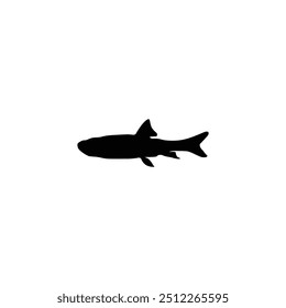 Fish vector by hand drawing.Fish tattoo on white background.Black and white fish vector on white background.