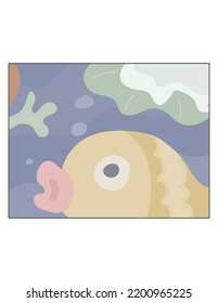 fondo de ilustración de dibujos animados de vectores de peces