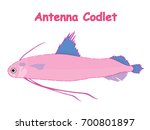 Fish vector cartoon illustration t shirt design for kids with saltwater animal antenna codlet fish theme wallpaper