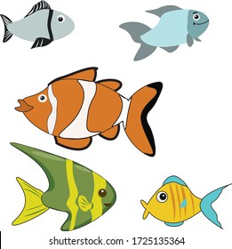 Fish vector fish cartoon lovely