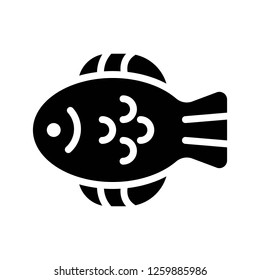 Fish vector, Chirstmas menu solid design icon 