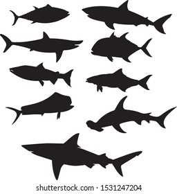 Fish vector clip art collection
