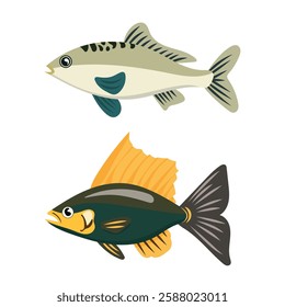Fish. Vector clipart illustration on isolated background.