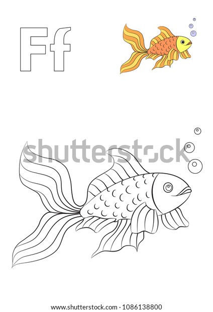 Fish Vector Coloring Book Page Word Stock Vector (Royalty Free ...