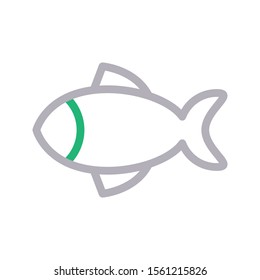 fish vector colour flat icon 