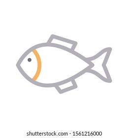 fish vector colour flat icon 