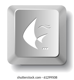 Fish. Vector computer key.