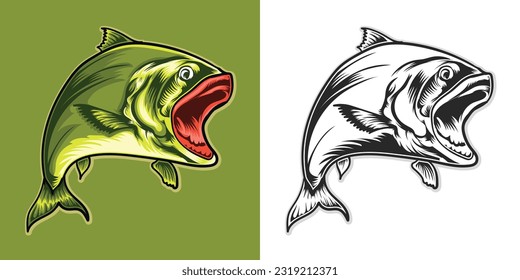 
Conjunto de ilustraciones de diseño de vectores de peces