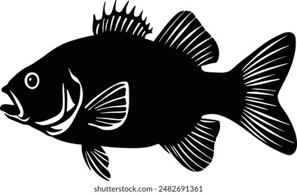 Fish vector design illustration silhouette 