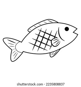 fish vector design, line vector fish suitable for logos, web, aplikasions