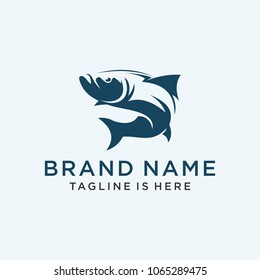 Fish vector design logo template.